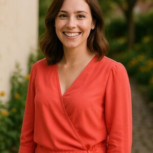 Madewell 100% Silk Wrap Tie Blouse – Red, Size S